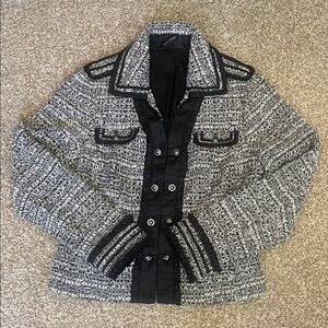 White House Black Market Black and White Tweed Blazer